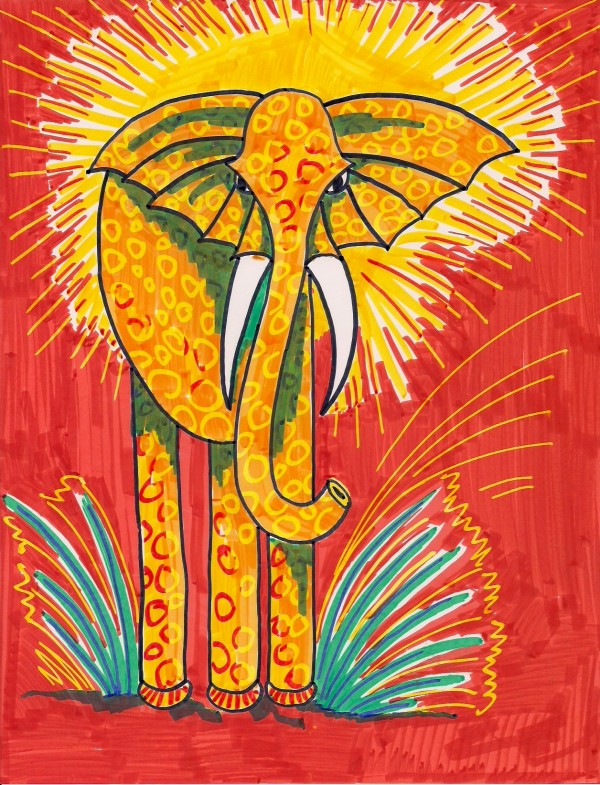 Level II-Lesson 4: The Elephant from Ghana (Online Art Lessons for Kids | ArtAchieve)