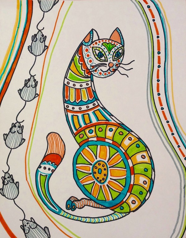 Level II-Lesson 5: The Ukrainian Cat (Online Art Lessons for Kids | ArtAchieve)