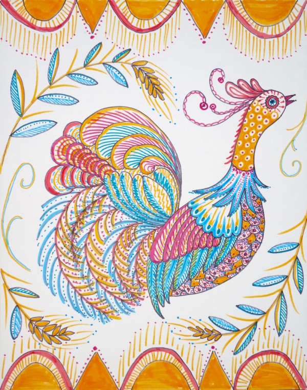 Level II-Lesson 9: The Ukrainian Rooster (Online Art Lessons for Kids | ArtAchieve)