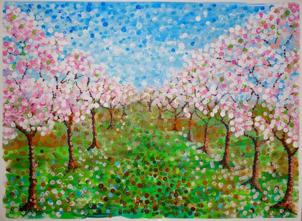 Level V-Lesson 7: The California Almond Orchard (Online Art Lessons for Kids | ArtAchieve)