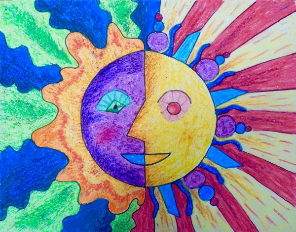 Level I-Lesson 10: Four Suns with Four Faces (Online Art Lessons for Kids | ArtAchieve)